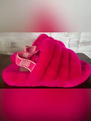 Ugg Fluff Yeah Slide in Bright Pink Women’s Size 5 thumbnail 3