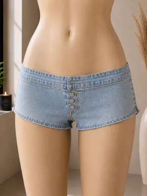 Old Navy Y2K Low Rise Denim Micro Shorts Blue Size 4 Vintage 90s thumbnail 1