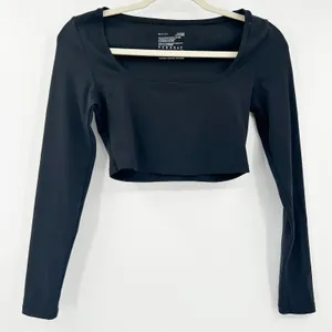 Inlyric Womens Natrelax Stretch Square Neck Basic Long Sleeve‎ Crop Top Size S thumbnail 3
