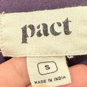 Pact Revive Organic Cotton V-Neck Short Sleeve Drawstring Jumpsuit Purple Small thumbnail 4