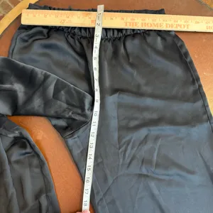 For Love‎ and Lemons small satin and tulle ruffle black pajamas tank long pants thumbnail 11