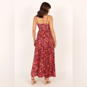 NWT Petal & Pup Achanti‎ Pleated Maxi Dress Pink Multi XS Wedding Guest Feminine thumbnail 14