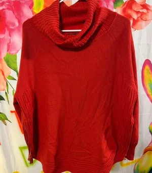 H74. Vila Milano red cowl neck sweater thumbnail 1