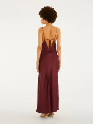 NWOT Farm Rio Ruffled Sleeveless V-Neck Maxi Dress Burgundy Size S thumbnail 3