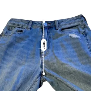 American Eagle Mom Jeans Womens 2 Short Blue‎ Distressed High Rise Ripped Knee thumbnail 8