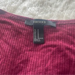 Forever 21 Red Long Sleeve Ribbed Bodysuit thumbnail 2