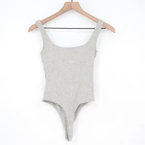 Naked Wardrobe Gray Scoop Neck Sleeveless Thong Bodysuit Medium thumbnail 6