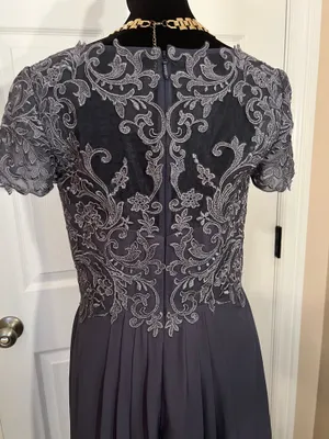 JJ's House Fancy formal gray evening bridesmaid wedding guest dress thumbnail 4