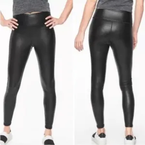 Athleta All Over Gleam Faux Leather Leggings High Rise size small thumbnail 3