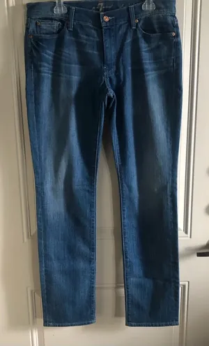 7 For All Mankind 7FAM Women Jeans Size 32 Blue Straight Leg thumbnail 1
