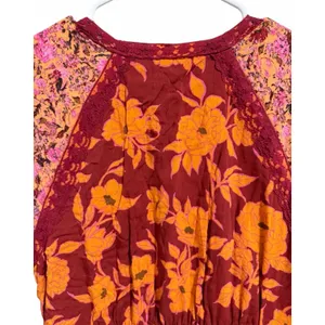 Free People‎ Tilda Wrap Dress Firebrick Floral Women's Size Medium thumbnail 4