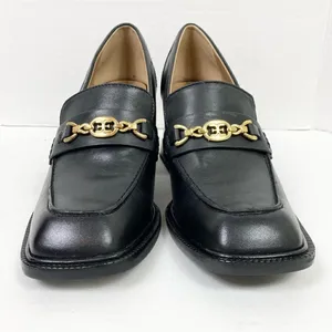 Sam Edelman New York Quincy Black Leather Horse Bit Square Heeled Loafers thumbnail 3