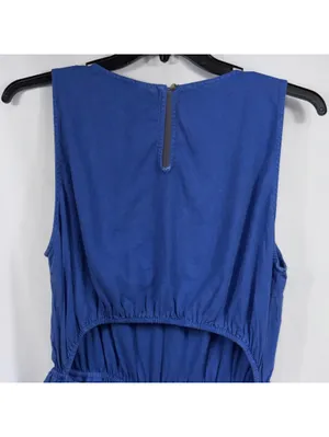 Universal Threads Blue Sleeveless Wide Leg Jumpsuit Women’s XL Cutout Back thumbnail 6