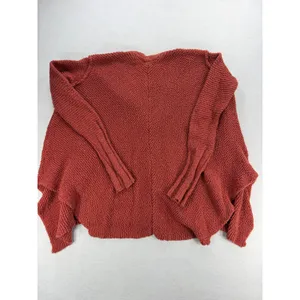 Free People Terracotta Rust Orange Popcorn Knit Open Front Cardigan Sweater XS thumbnail 4