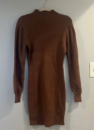 ANRABESS women turtleneck long sleeve knit slim sweater bodycon mini dress thumbnail 1