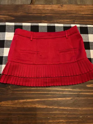 Qelvarine red pleated y2k vibes skirt small thumbnail 3