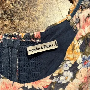 Abercrombie Floral Mini Dress Linen Blend S Coquette Cottagecore Fairy Babydoll thumbnail 3