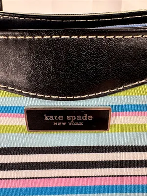 3piece Vintage kate spade Multicolor Stripe Tote w/ Wallet and checkbook holder thumbnail 12