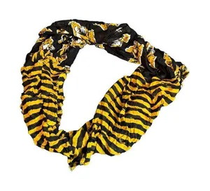 University of Missouri - Mizzou Tiger Print & Yellow Striped Infinity Scarf thumbnail 1
