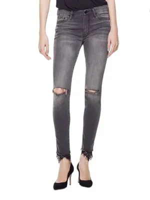 Mother high waisted looker dagger ankle fray Lacey saloon 23 jeans thumbnail 3
