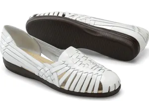 Softspots Trinidad Woven Leather White Huarache Flats Womens 6.5 Wide | New NWOT thumbnail 1