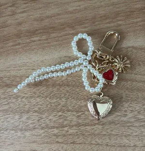 Heart Locket Bag Charm Silver thumbnail 1