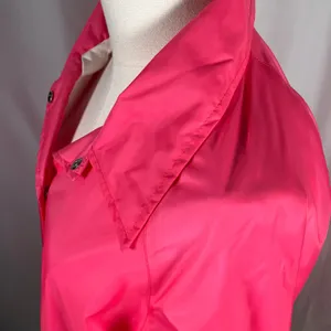 Vintage Ames‎ Hot Pink Windbreaker Nylon Cotton Lined Jacket Size L New 80's thumbnail 5