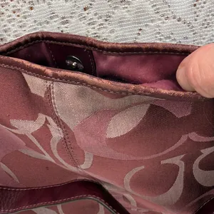 Coach Penelope signature plum purple sateen leather crossbody shoulder bag thumbnail 6