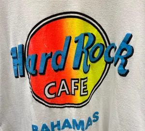 Vintage 80s Bahamas White Short Sleeve Neon Logo Graphic Tee XL thumbnail 2