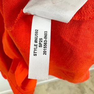 Madewell The Perry Mini Shirtdress 100% Linen Bright Flame Minimalist XXS NWT thumbnail 11