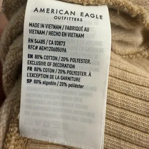 American Eagle Funday Graphic Happiest Here Smiley Tan Sweatshirt - size XL thumbnail 9