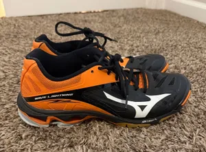 Mizuno Wave Lightning Volleyball Shoes Orange Black thumbnail 1