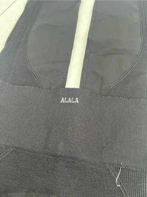 NEW ALALA Black High Waisted Ribbed Leggings Size Medium thumbnail 4