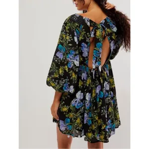 Free‎ People Beck floral mini dress Sz L thumbnail 2