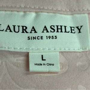 Laura Ashley Soft pink Textured two piece Pajama Set L butterfly heart embossed thumbnail 2