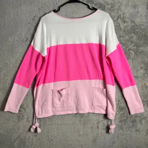 Lilly Pulitzer Westwood Sweater Pink Ombre Colorblock Coquette Soft Girl Cozy MD thumbnail 1