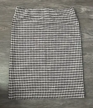NWT Ann Taylor • Tweed Midi Skirt • Houndstooth Print • Purple • Large thumbnail 1