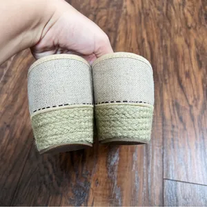 Dansko • Jute Pro clogs vegan Linen Embroidered Natural burlap platform slip on thumbnail 7