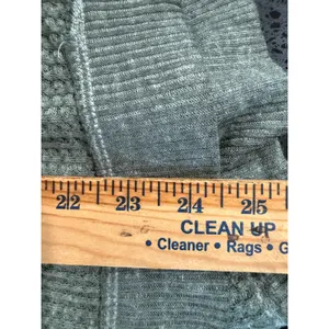 We The Free Free People Womens Large Green Waffle Knit Thermal Kangaroo Pocket thumbnail 4
