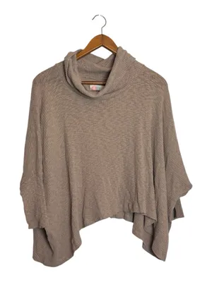 FP Beach Free People Tan/Brown “World Traveler” Cowl Neck Open Back Pullover thumbnail 4