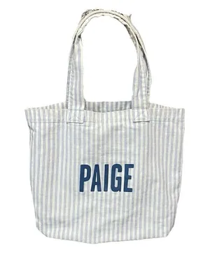 PAIGE Blue and White Striped Tote Bag thumbnail 1
