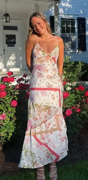ZARA dress midi floral boho summer casual split satin wedding thumbnail 13