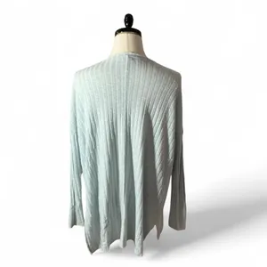 Out From Under Ribbed V Neck Long Sleeve Oversized‎ Sweater Light Blue Size M thumbnail 2