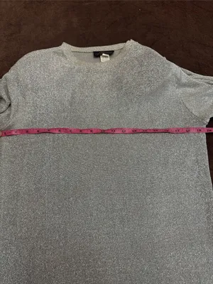 Vintage 80s 90s Alexis Fashions Silver Metallic Lurex Knit Dress Made in USA thumbnail 9
