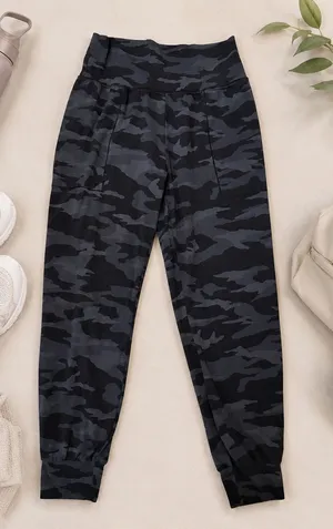 Athleta Salutation Camo‎ Jogger Black Gray Joggers Small thumbnail 1