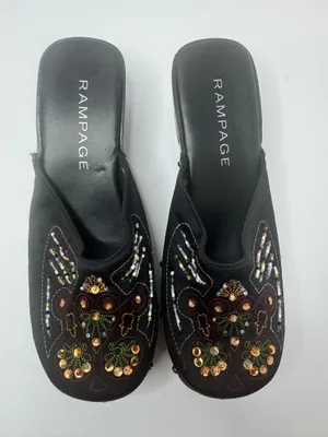 Rampage 'Balinda' Black and Multicolor Embellished Mules Size 7 thumbnail 2