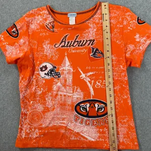 Auburn Tigers Y2k Fitted Tee Shirt Women's X-Large Embellished Short Sleeve thumbnail 6