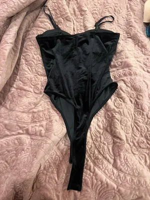 Bozzolo Black Velvet Corset-Style Bodysuit thumbnail 2
