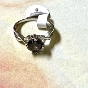 Silver tone rhinestone ring thumbnail 2