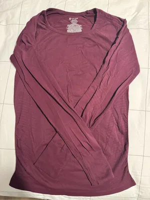 GAIAM Long Sleeve Scoop Neck Top - Plum thumbnail 1